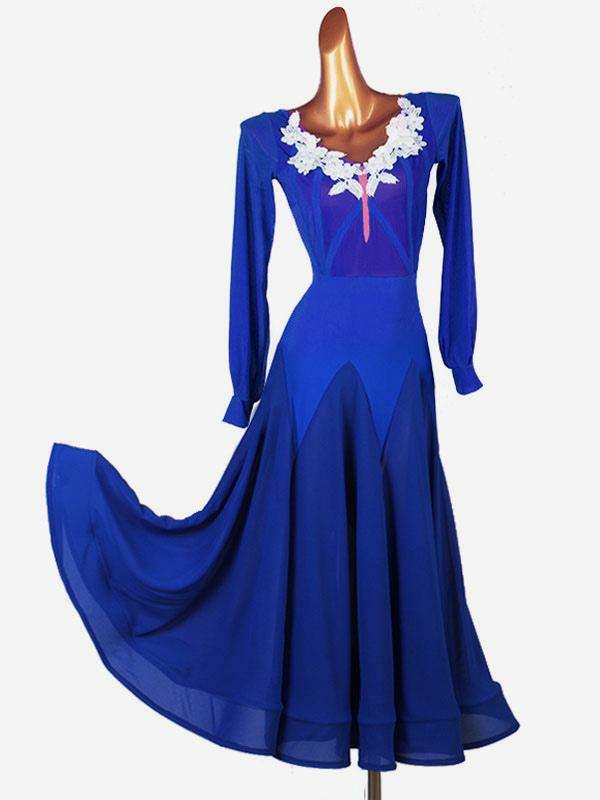 Dance Costumes |  Ballroom Dance Dress Costumes Royal Blue Lycra Spandex Dress Dance Costumes Dance Costumes