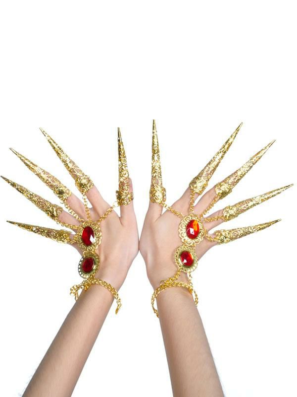 Dance Costumes |  Belly Dance Costume Accessories Light Gold Two Tone Nail Wrap Dance Costumes Dance Costumes