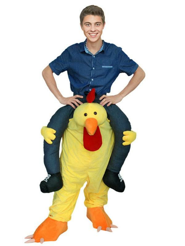 Holidays Costumes |  Carry Me Costume Chick Yellow Piggyback Halloween Ride On Mascot Unisex Adults Flannel Funny Costumes Hobbies Holidays Costumes