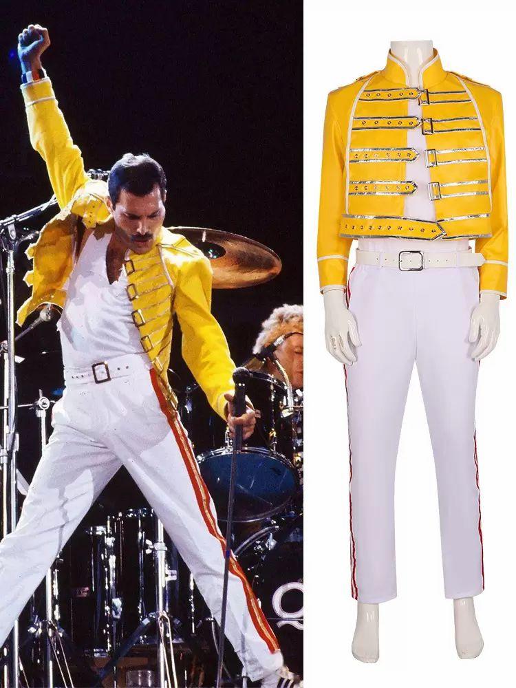 Holidays Costumes |  Post-band lead singer Freddie cos costume Freddie Mercury stage performance costume Halloween costume Hobbies Holidays Costumes