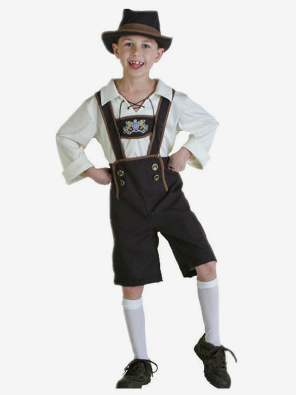 Kids Costumes |  Carnival Costumes For Kids Print Double Breasted Oktoberfest Kid Hat Jumpsuit Set Hobbies Kids Costumes