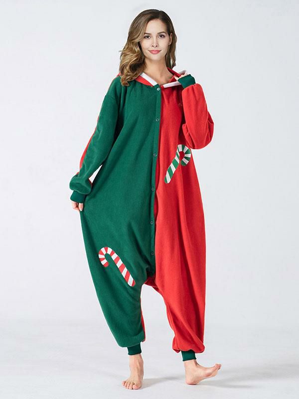 Kigurumi Costumes |  Kigurumi Onesie Pajamas Christmas Adult’s Green Polyester Jumpsuit Kigurumi Costumes Hobbies Kigurumi Costumes