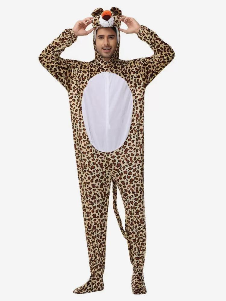 Kigurumi Costumes |  Onesie Kigurumi Pajamas Animal Adult’s Leopard Polyester Jumpsuit Kigurumi Costumes Hobbies Kigurumi Costumes