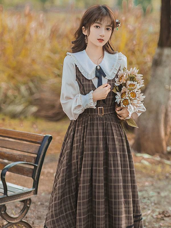 Lolita Clothing |  Academic Lolita Blouses White Long Sleeves Ruffles Lolita Top Bow Lolita Shirt Hobbies Lolita Clothing