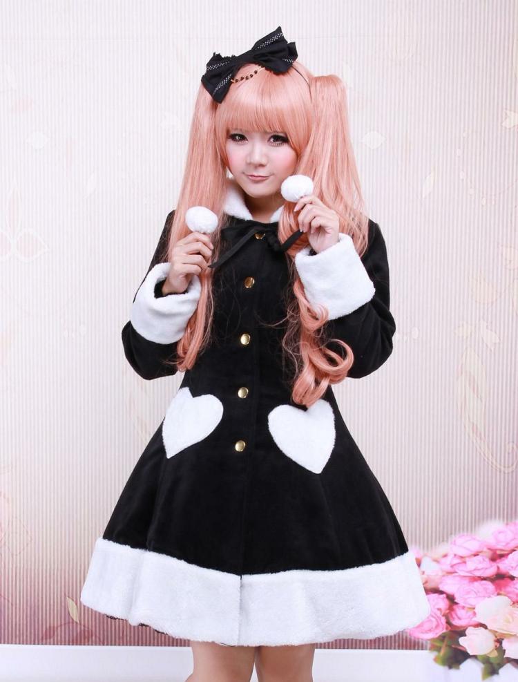 Lolita Clothing |  Black Wool Girls Lolita Overcoat Hobbies Lolita Clothing