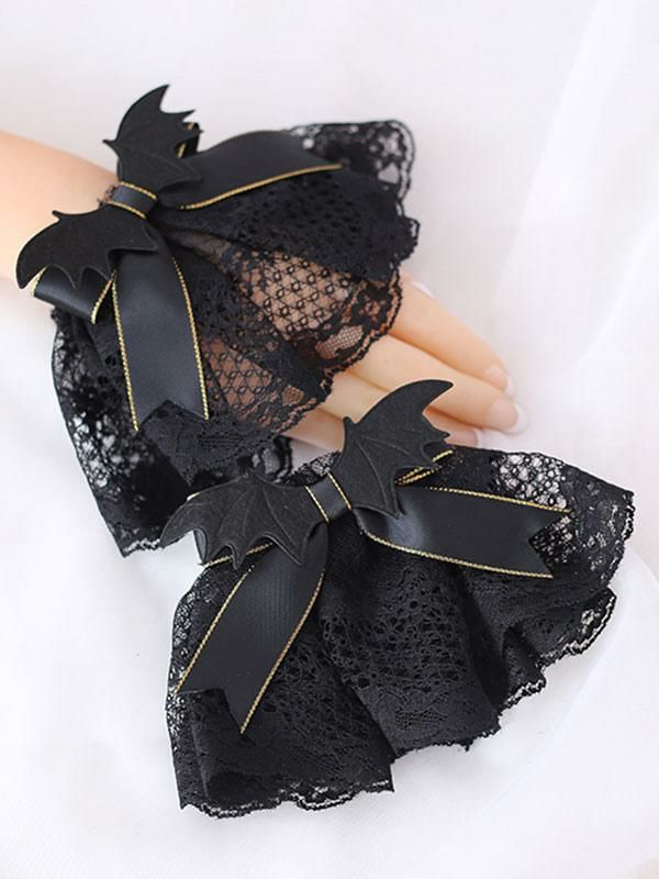 Lolita Clothing |  Gothic Lolita Black Bows Polyester Fiber Oversleeves Bow Miscellaneous Lolita Accessories Hobbies Lolita Clothing