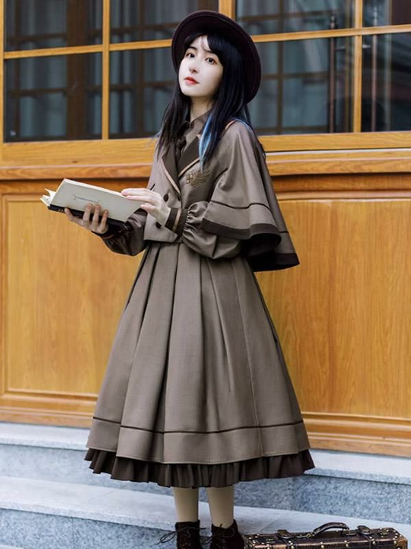 Lolita Clothing |  Gothic Lolita Dresses Ruffles Embroidered Coffee Brown Coffee Brown Hobbies Lolita Clothing