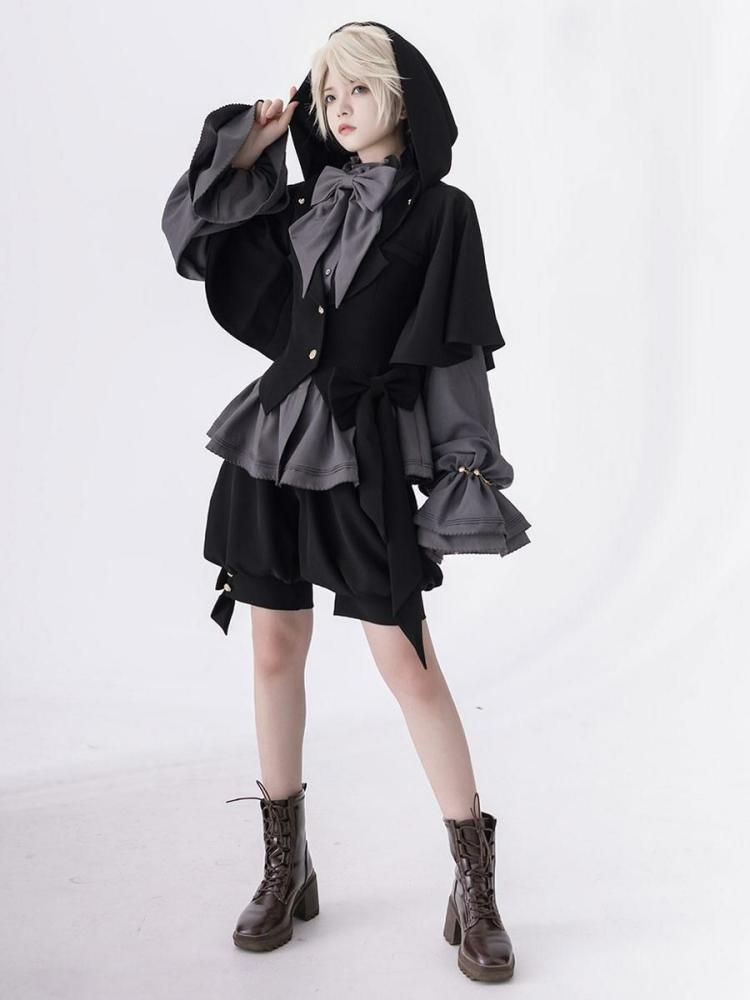 Lolita Clothing |  Gothic Lolita Rabbit Hunting Retro Lolita Rabbit Ears Hooded Jacket Hobbies Lolita Clothing