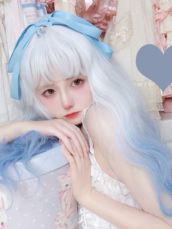 Lolita Clothing |  Harajuku Fashion Lolita Wigs Long Heat-resistant Fiber Light Sky Blue Lolita Accessories Hobbies Lolita Clothing