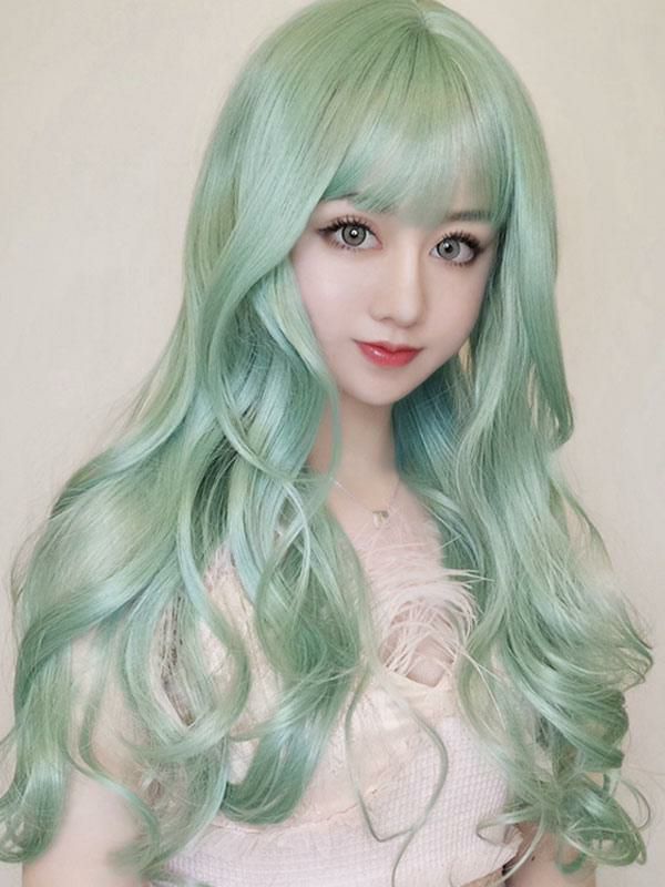 Lolita Clothing |  Mint Green Lolita Wig Long Heat Resistant Fiber Lolita Hair Wigs Hobbies Lolita Clothing