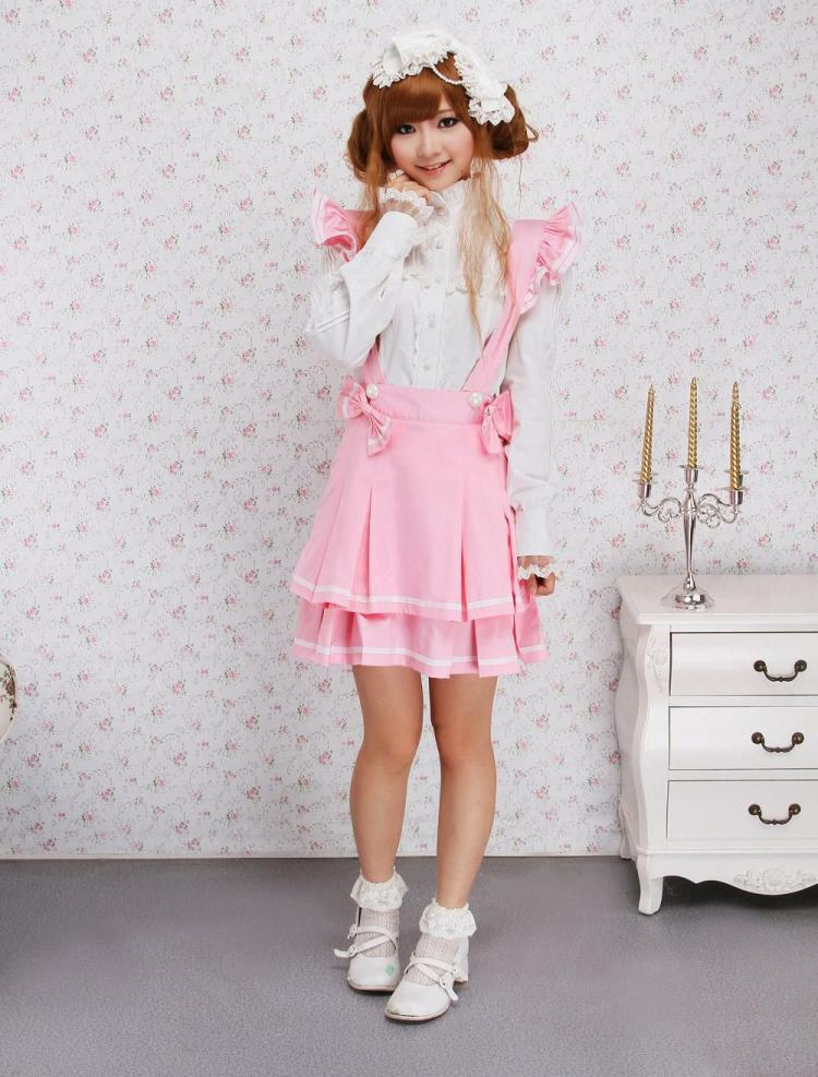 Lolita Clothing |  Pink Cotton Multi Layer Lolita Skirt Hobbies Lolita Clothing