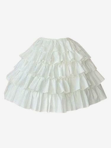 Lolita Clothing |  Rococo Lolita Skirt SK Cotton Layered Ruffles Pleated A Line White Lolita Skirt Hobbies Lolita Clothing