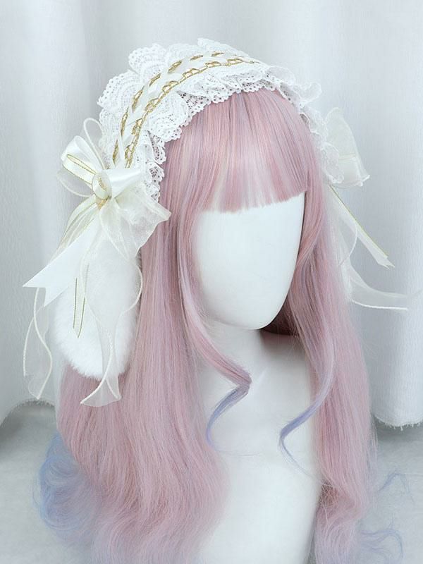 Lolita Clothing |  Sweet Lolita Accessories Ecru White Lace Bows Headwear Polyester Fiber Miscellaneous Hobbies Lolita Clothing