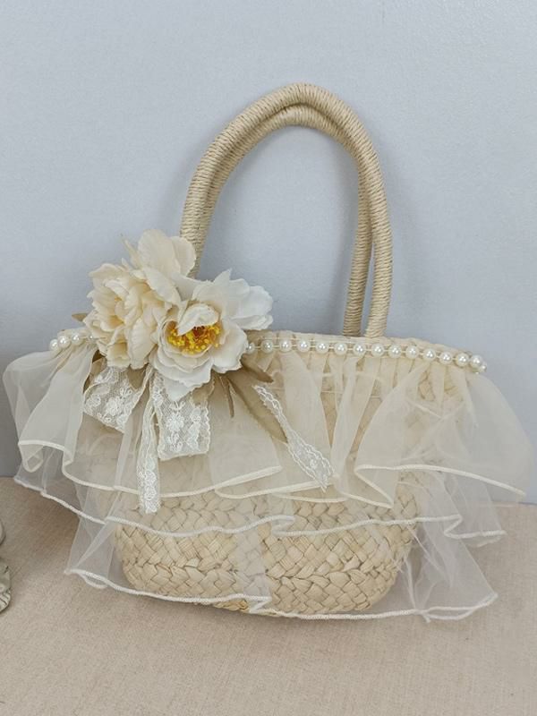 Lolita Clothing |  Sweet Lolita Bag Apricot Sequins Handbag Lolita Accessories Hobbies Lolita Clothing