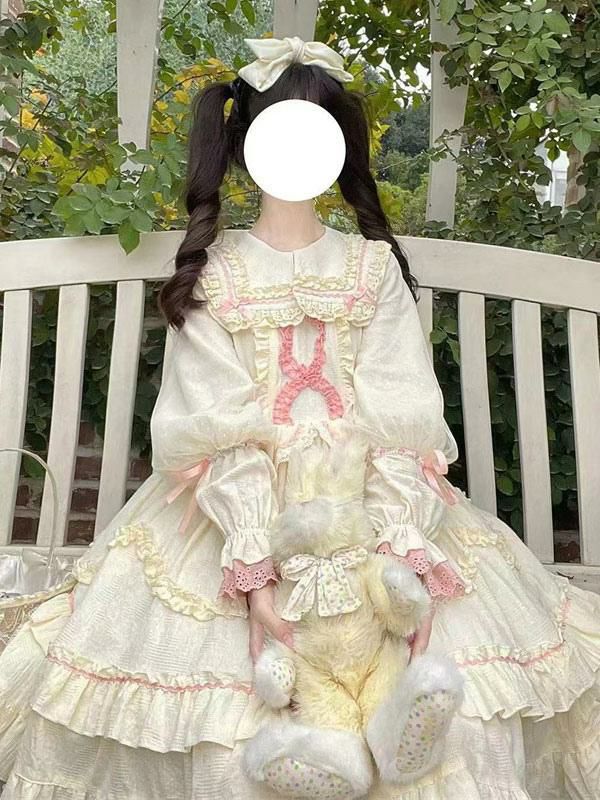 Lolita Clothing |  Sweet Lolita Dress Polyester Long Sleeves Dress Hobbies Lolita Clothing