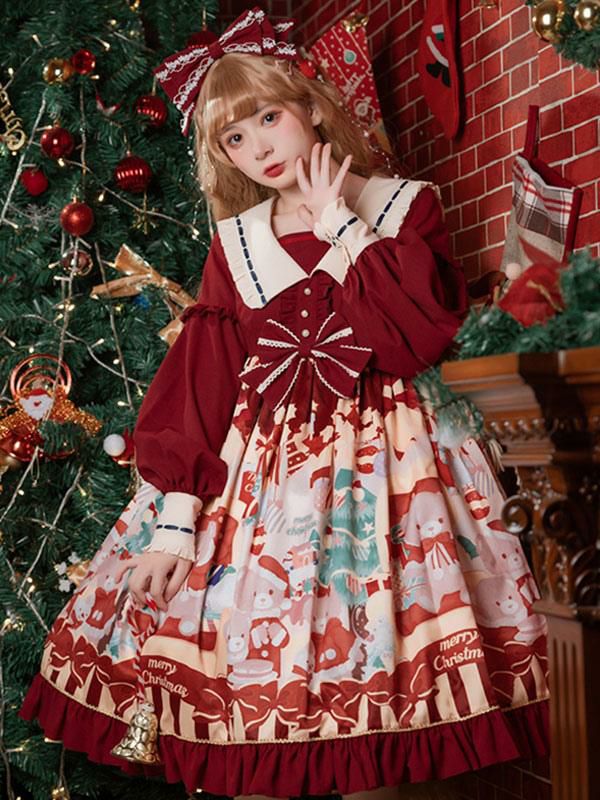 Lolita Clothing |  Sweet Lolita Dress Polyester Long Sleeves Ruffles Sweet Dress Lolita Dress Hobbies Lolita Clothing