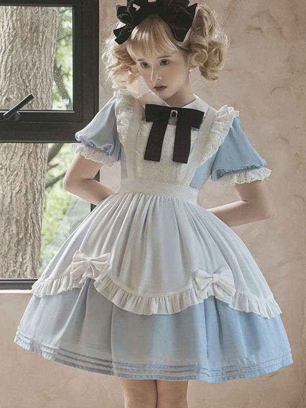 Lolita Clothing |  Sweet Lolita Dress Polyester Short Sleeves Lolita Dress Hobbies Lolita Clothing