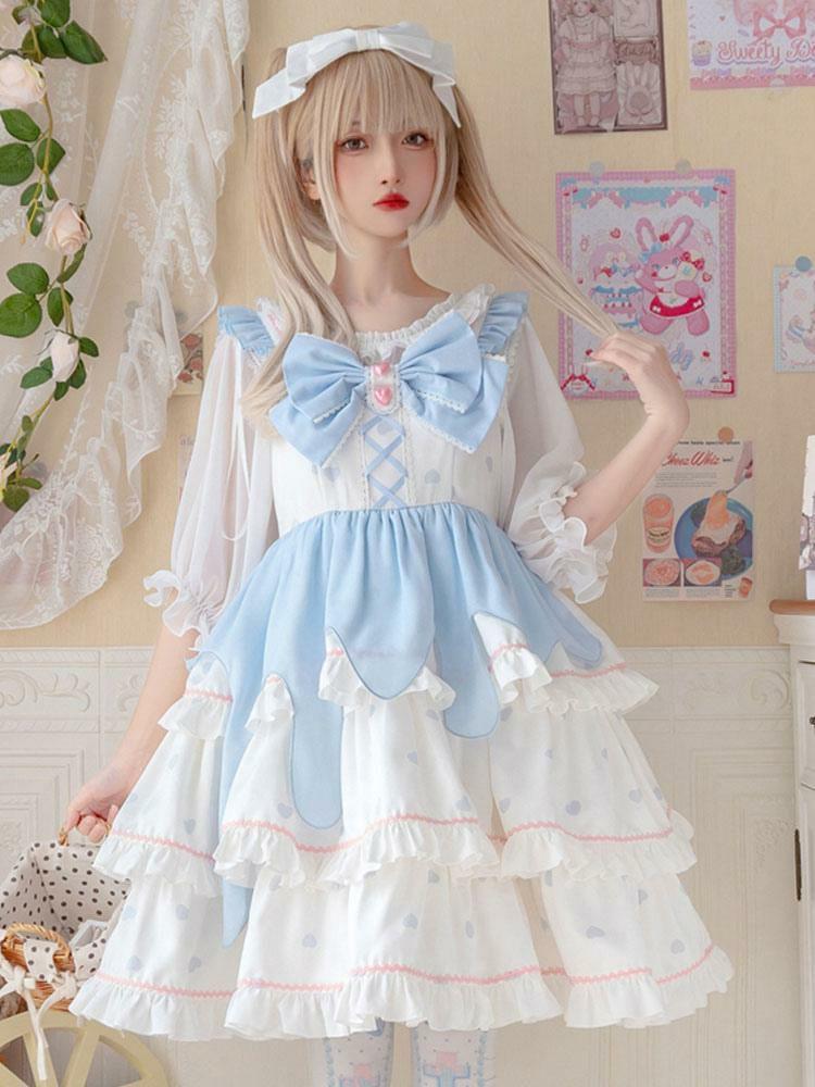 Lolita Clothing |  Sweet Lolita Dress Polyester Sleeveless Jumper Dress Hobbies Lolita Clothing