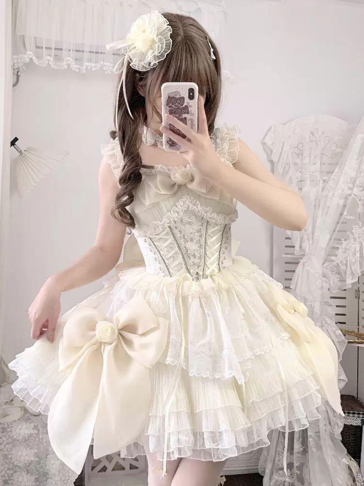 Lolita Clothing |  Sweet Lolita Dress Polyester Sleeveless Jumper Sweet Lolita Dress Hobbies Lolita Clothing