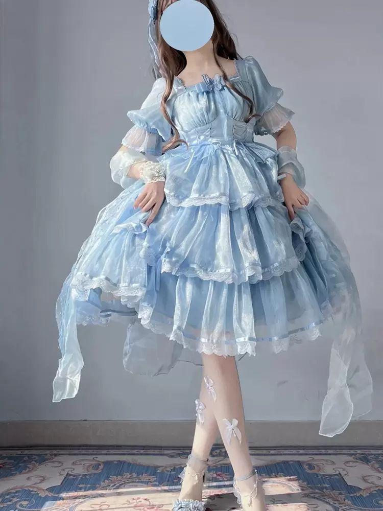 Lolita Clothing |  Sweet Lolita Dress Short Sleeves Sweet Fairytale Lolita Dress Hobbies Lolita Clothing