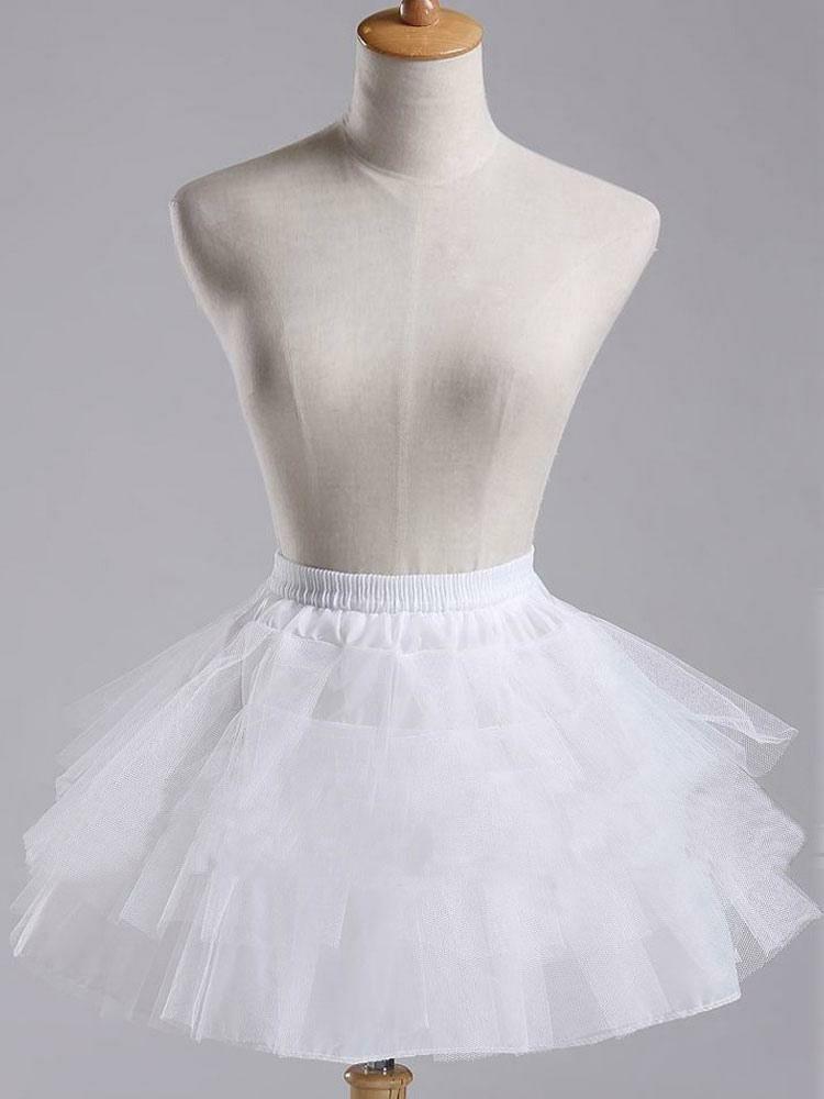 Lolita Clothing |  Sweet Lolita Petticoat White Short Organza Tiered Tu Tu Skirt Hobbies Lolita Clothing