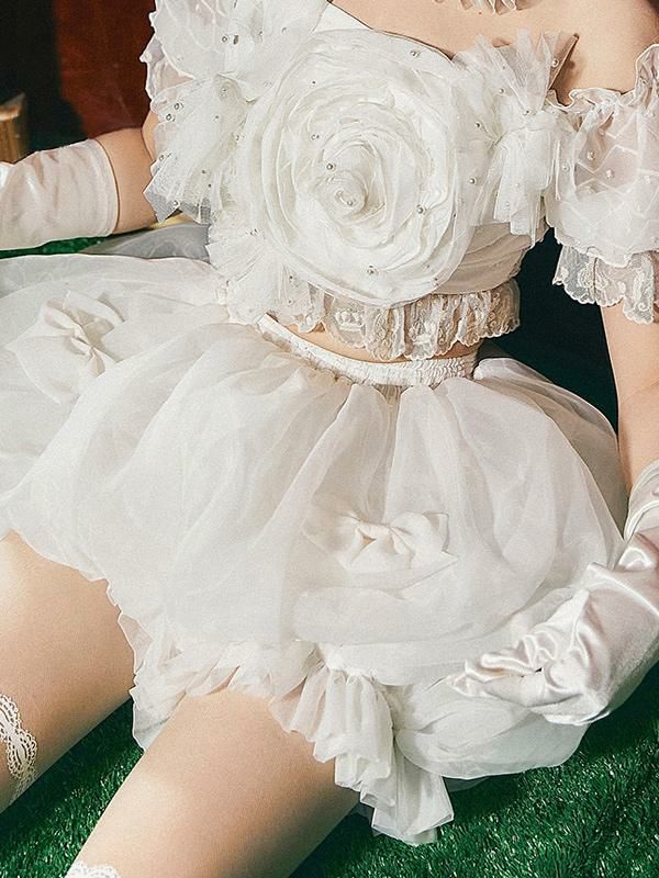 Lolita Clothing |  Sweet Lolita Petticoats Polyester Ruffles Bow White Lolita Underskirt Hobbies Lolita Clothing