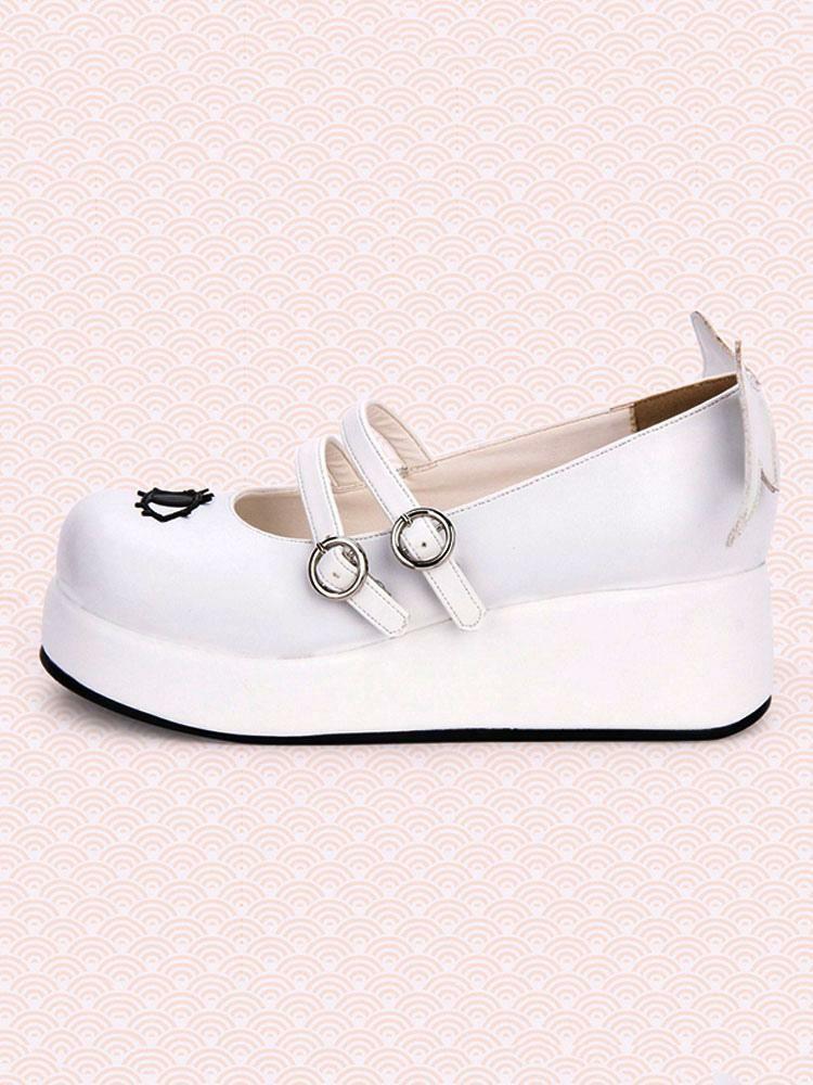 Lolita Clothing |  Sweet Lolita Pumps Strappy Buckle Cut Out Wing Lolita Flatform Shoes Hobbies Lolita Clothing