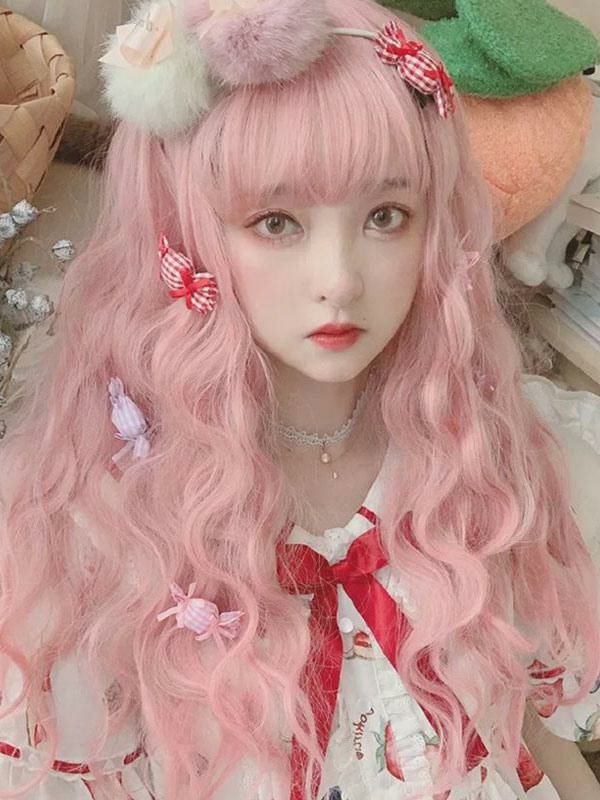 Lolita Clothing |  Sweet Lolita Wigs Long Heat Resistant Fiber Light Pink Lolita Hair Wigs Hobbies Lolita Clothing