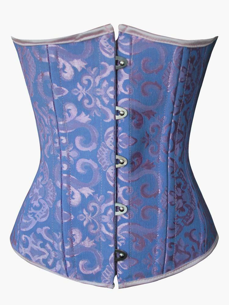 Lolita Clothing |  Women Underbust Corset Girdle Blue Jacquard Waist Trainer Sexy Lingerie Hobbies Lolita Clothing