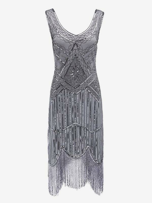 Retro Costume |  1920s Black Gold Sequined Flapper Dress Great Gatsby Costume Hobbies Retro Costume