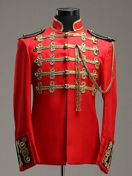 Retro Costume |  Baroque Red General Royal Court Synthetic Costumes For Men Carnival Hobbies Retro Costume