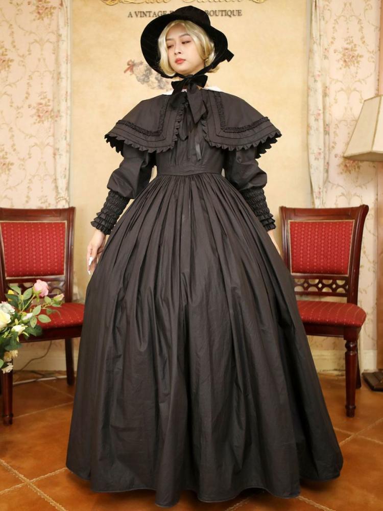 Retro Costume |  Black Retro Costumes Lace Polyester Dress Marie Antoinette Costume Retro Tunic Masquerade Ball Gown Hobbies Retro Costume