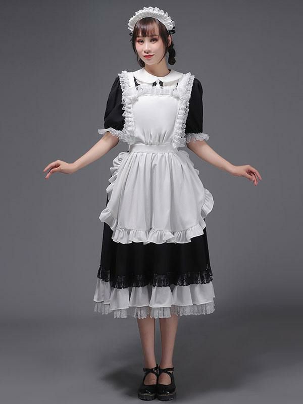 Retro Costume |  Black Retro Costumes Ruffles Marie Antoinette Costume Polyester Tunic Headwear Dress Vintage Party Prom Dress Hobbies Retro Costume