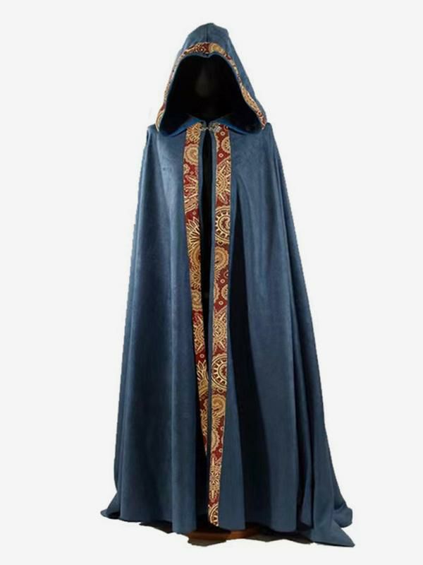 Retro Costume |  Burgundy Vintage Retro Long Cloak Medieval Church Clergy Loose Dress Cloak Hobbies Retro Costume