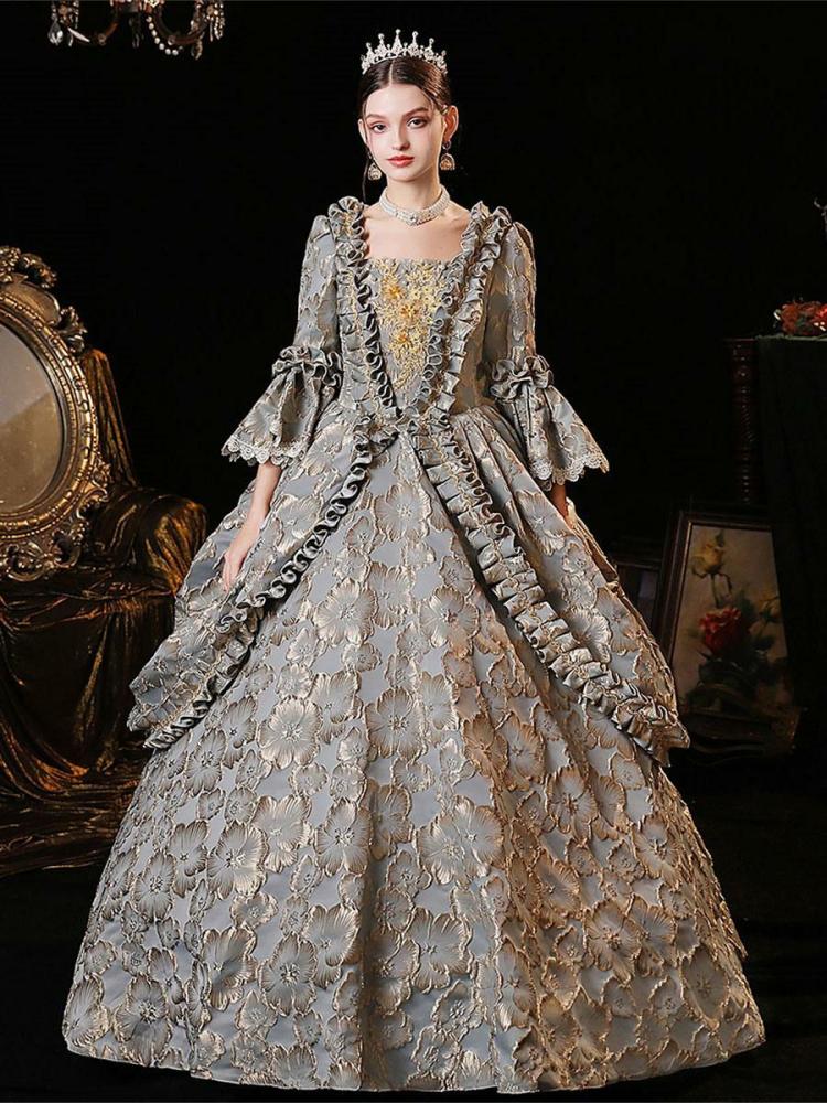 Retro Costume |  Gray Retro Costumes Polyester Dress European Style Marie Antoinette Costume Party Prom Dress Hobbies Retro Costume