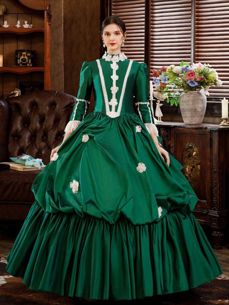 Retro Costume |  Green Retro Costumes For Women Dress Euro-Style Marie Antoinette Costume Masquerade Ball Gown Hobbies Retro Costume