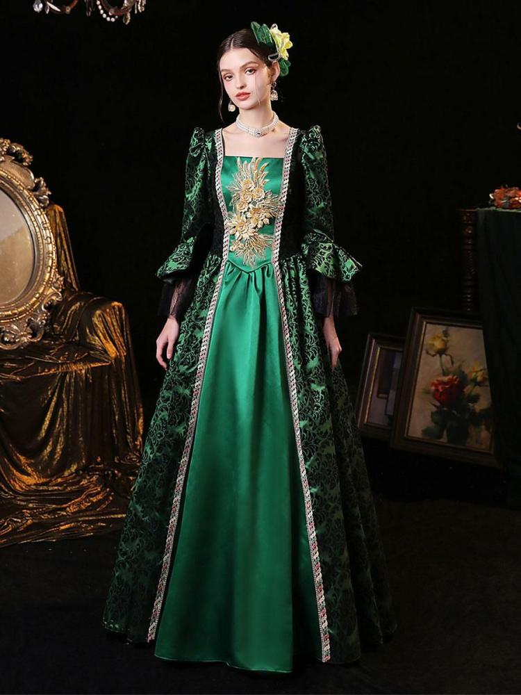 Retro Costume |  Green Retro Costumes Marie Antoinette Costume Polyester Tunic Dress European Style 18th Century Costume Hobbies Retro Costume