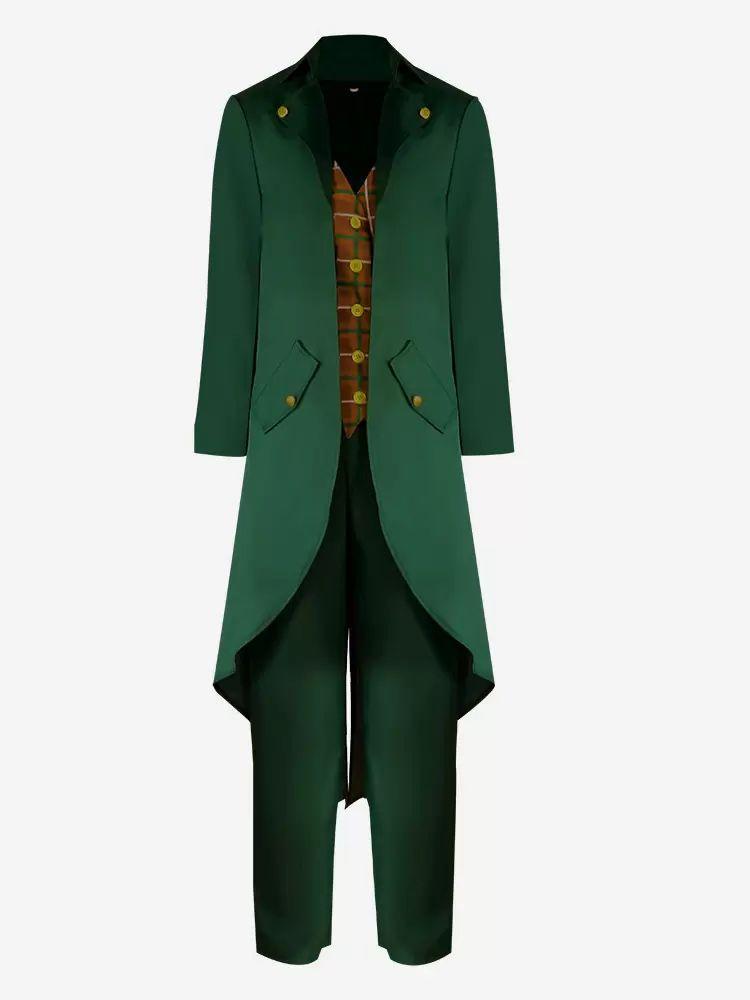 Retro Costume |  Medieval Gothic Tuxedo Magician Stage Performance Costume Retro Long Jacket Hobbies Retro Costume