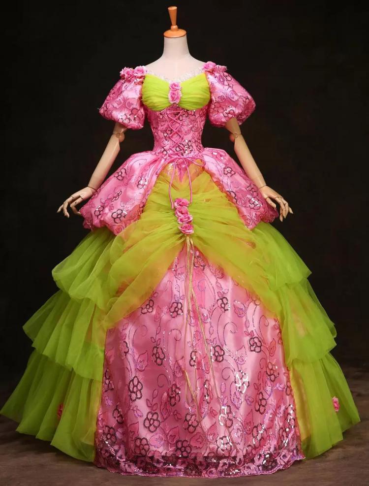 Retro Costume |  Rococo Pink Tiered Princess Sissi Retro Costumes Halloween Hobbies Retro Costume