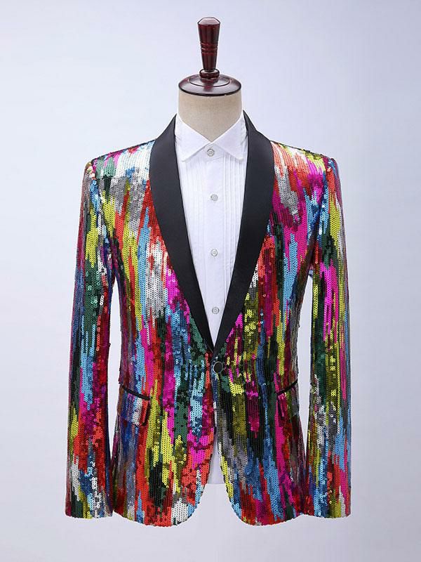 Retro Costume |  Sequin Suit Stage Performance Wear Long Sleeves Retro Costumes Hobbies Retro Costume