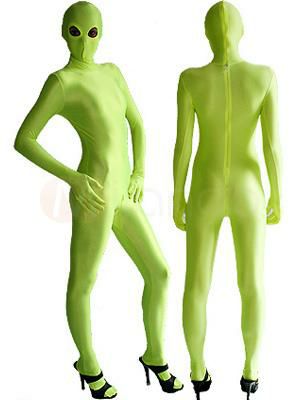 Zentai |  Halloween Morph Suit Light Green Lycra Spandex Catsuit with Eyes Opened Hobbies Zentai