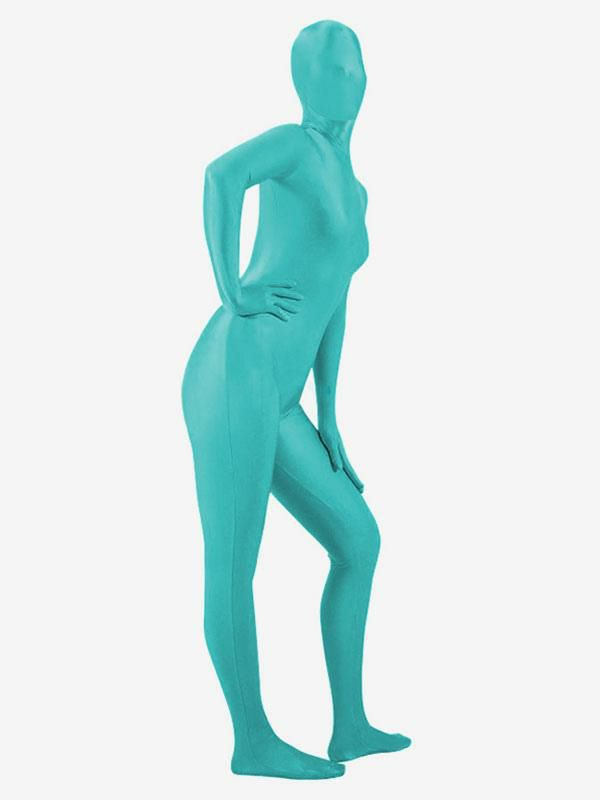 Zentai |  Halloween Morph Suit Unisex Cyan Lycra Spandex Zentai Suit Hobbies Zentai