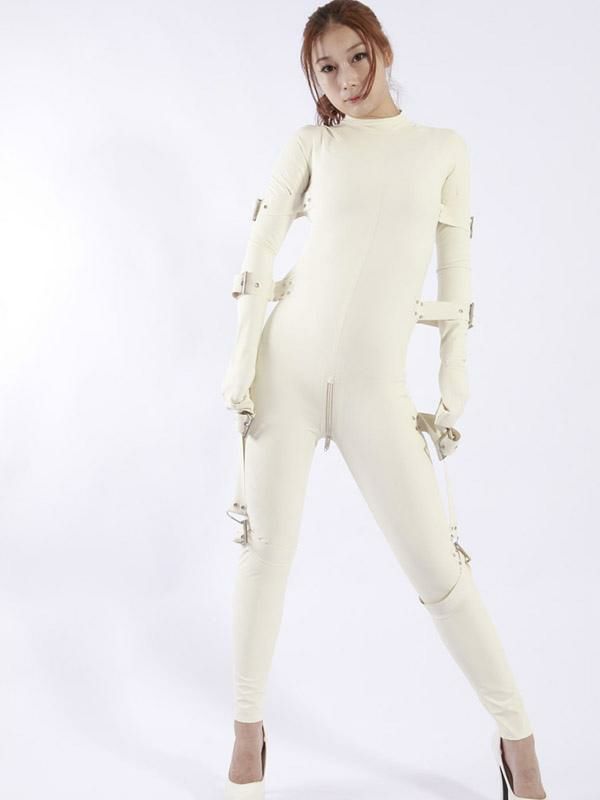 Zentai |  Halloween Unique White Women‘s Latex Catsuit Halloween Hobbies Zentai