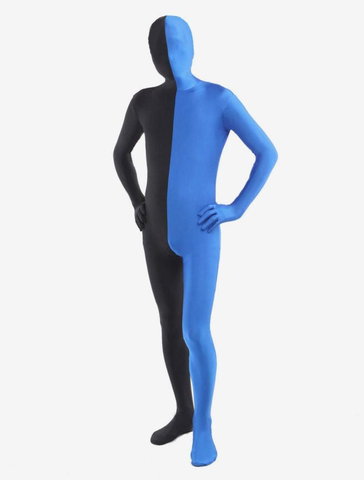 Zentai |  Morph Suit Black and Blue Lycra Spandex Zentai Suit Unisex Full Body Suit Hobbies Zentai