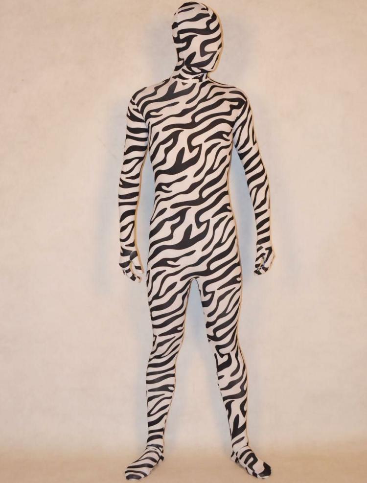 Zentai |  Morph Suit Black Zebra Print Lycra Spandex Frabic Zentai Suit Unisex Full Body Suit Hobbies Zentai