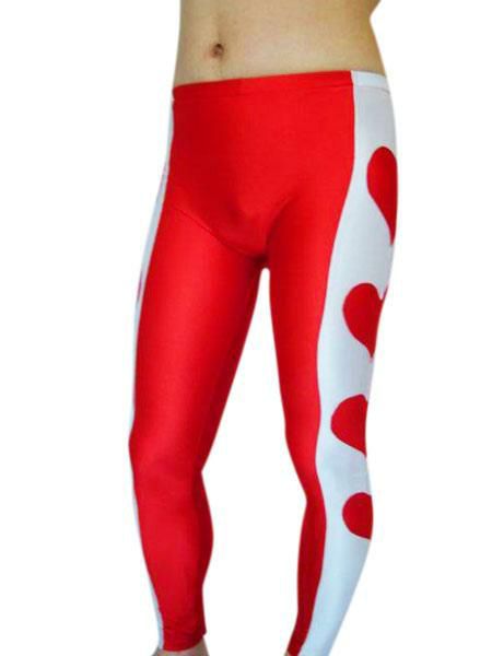 Zentai |  Red And White Spandex Pants Hobbies Zentai