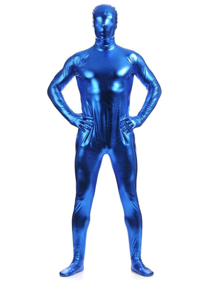 Zentai |  Royal Blue Zentai Suit Adults Full Body Shiny Metallic Bodysuit for Men Hobbies Zentai