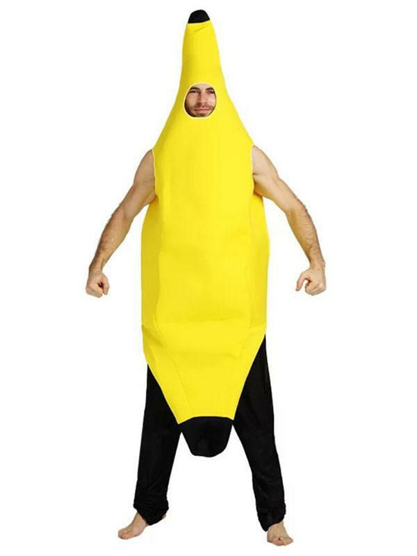 Holidays Costumes |  Food Costume Banana Adults Unisex Funny Fruit Costumes Carnival Hobbies Holidays Costumes