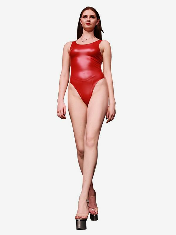 Zentai |  Sexy Latex Suit Polyester Fiber Red Hobbies Zentai