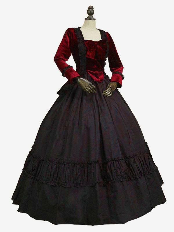 Retro Costume |  Black Retro Costumes Bows Polyester Dress Marie Antoinette Costume Retro Tunic 18th Century Costume Hobbies Retro Costume